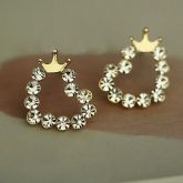 Brinco de coração com strass